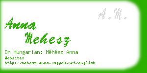 anna mehesz business card