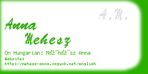 anna mehesz business card